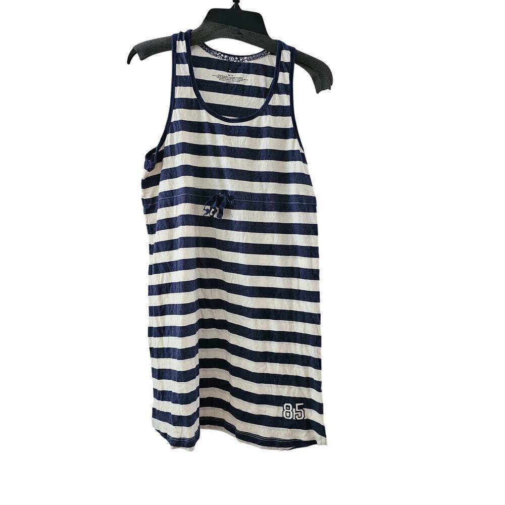 Tommy Hilfiger Women's Blue White Sleepwear Scoop Neck Striped Dress Size Medium